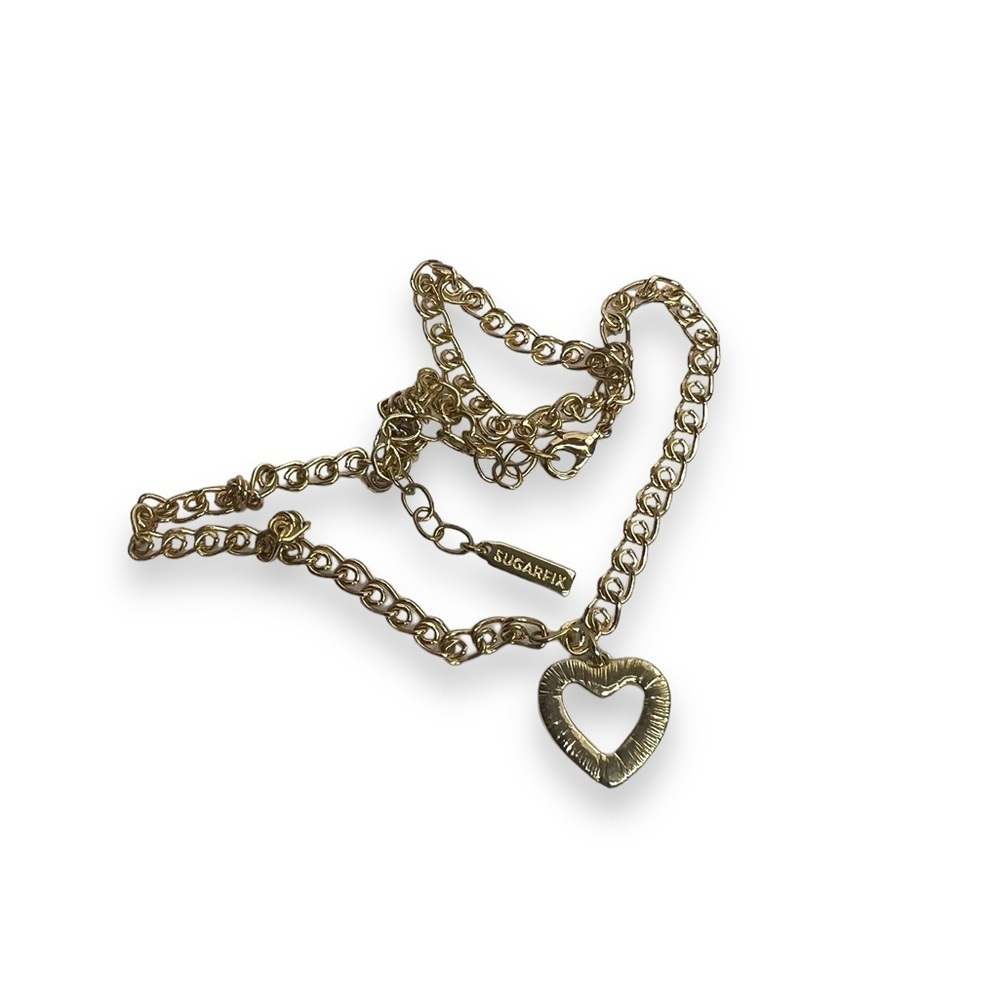 Sugarfix Pave Rhinestone Heart Gold Necklace - Picture 6 of 6